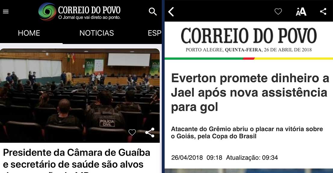 Novo aplicativo do Correio do Povo conta com Leitor de Notícias